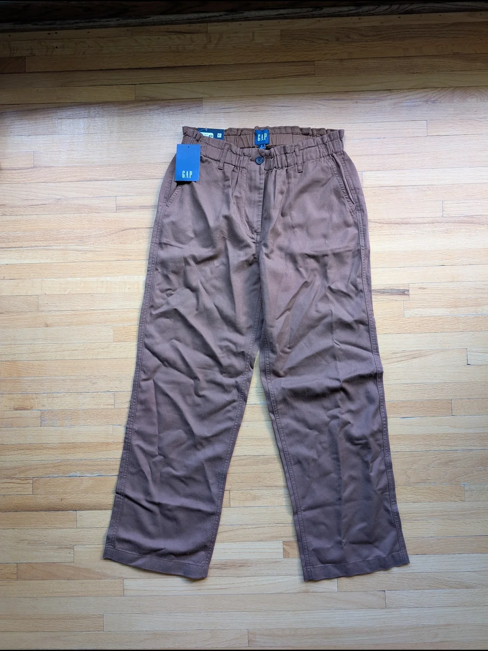 GAP Women's NWT Easy Twill Brown Relaxed Trouser Pants Size M